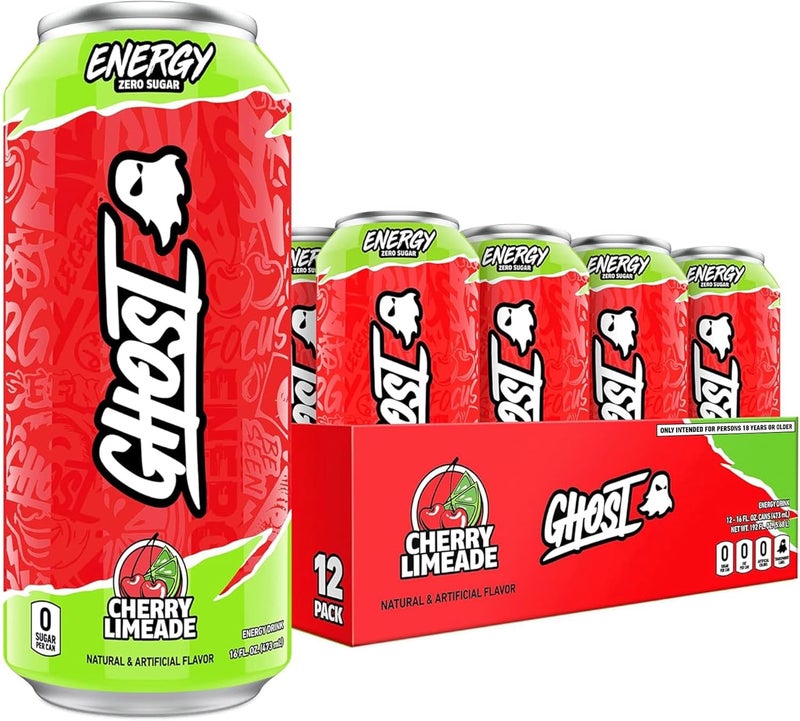 GHOST Energy Drink - 12-Pack, Cherry Limeade, 16oz - Image 1